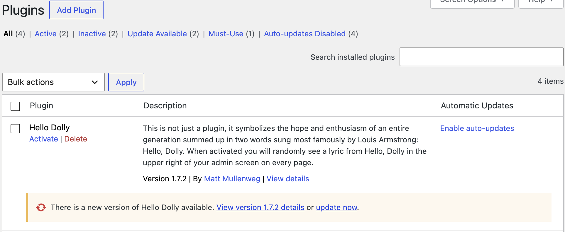 Plugins Update
