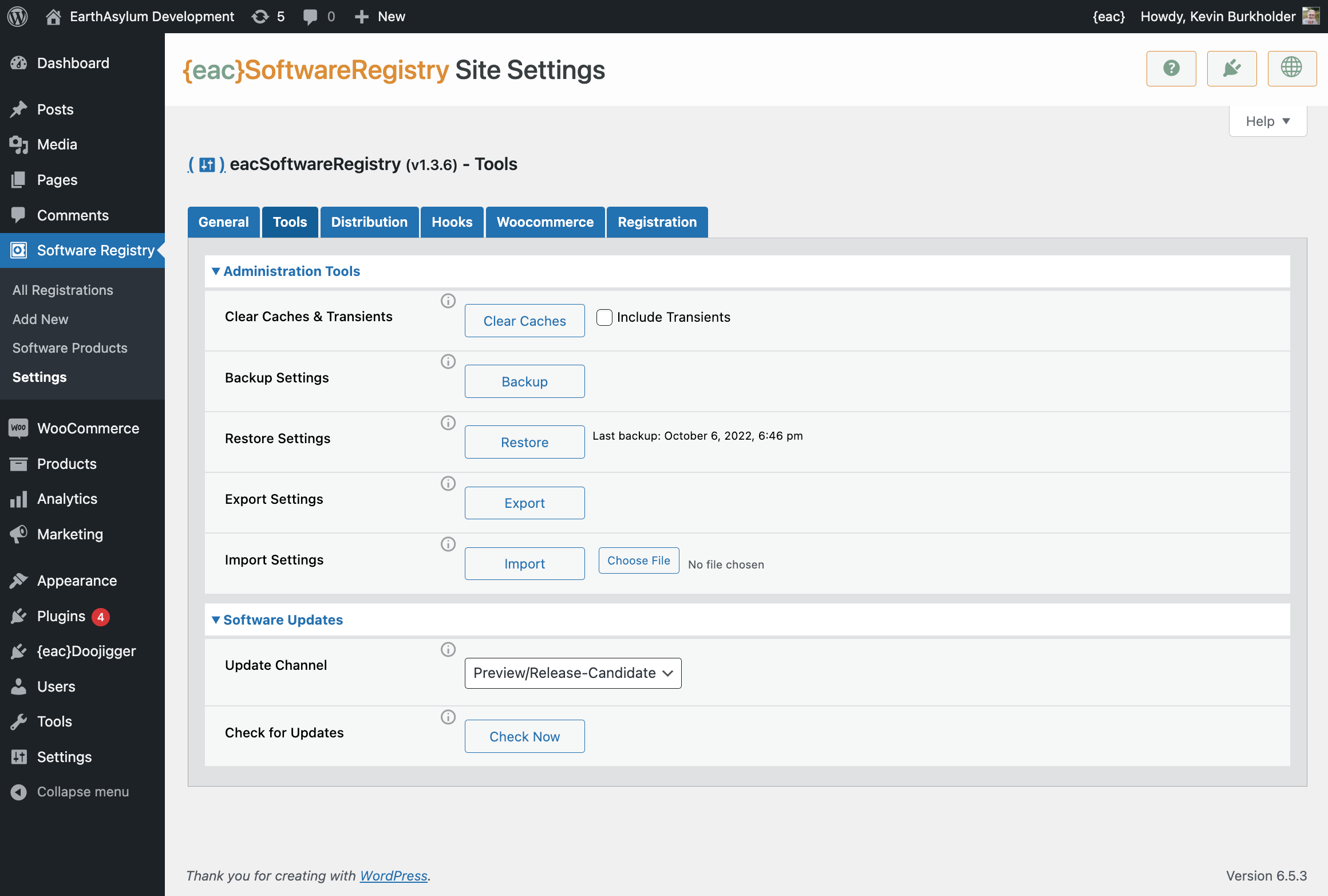 {eac}SoftwareRegistry Tools