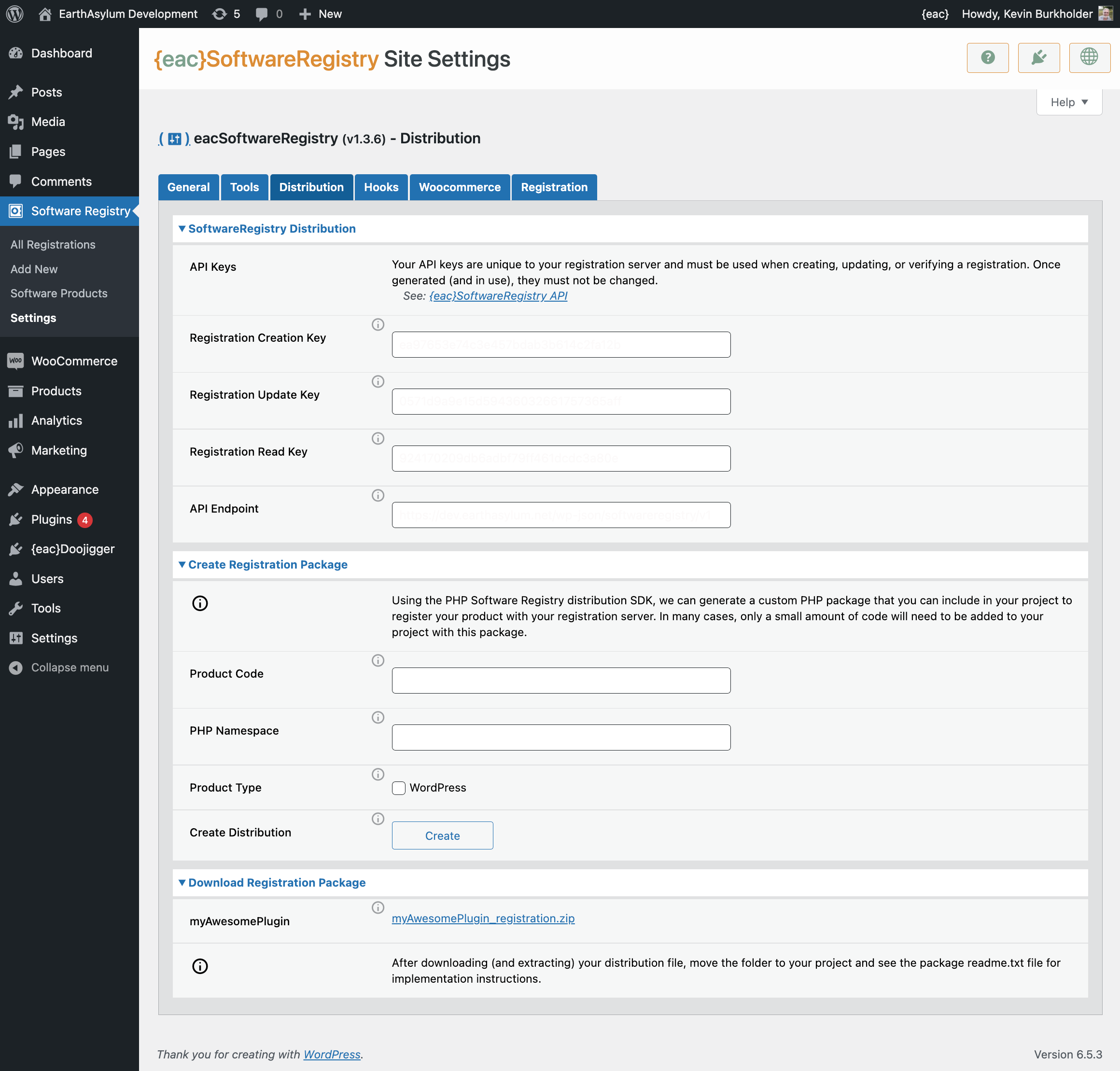 {eac}SoftwareRegistry Distribution